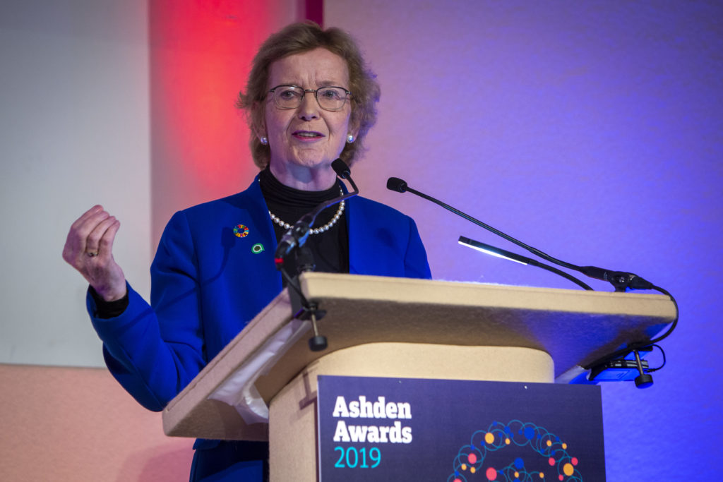 Mary Robinson speaking at 2019 Ashden Awards Ceremony